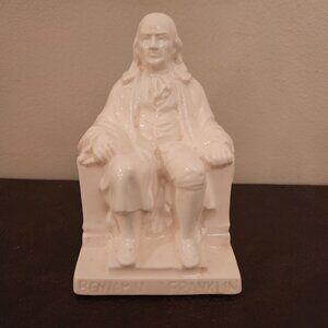 Benjamin Franklin White Ceramic Seated in Chair Charles Product